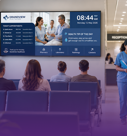 hospital digital signage software UK
