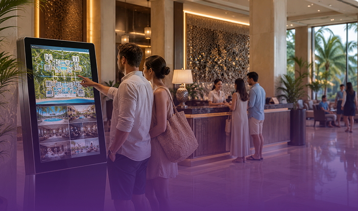 hotel lobby digital displays UK