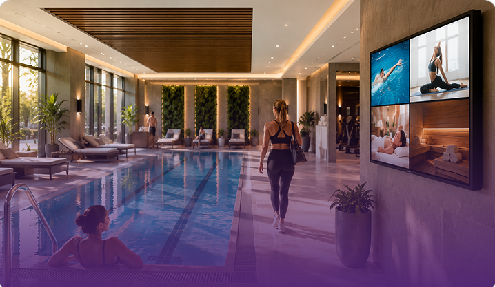 fitness centre digital screens UK